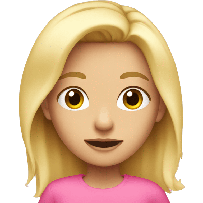 Blonde girl in the pink bad emoji