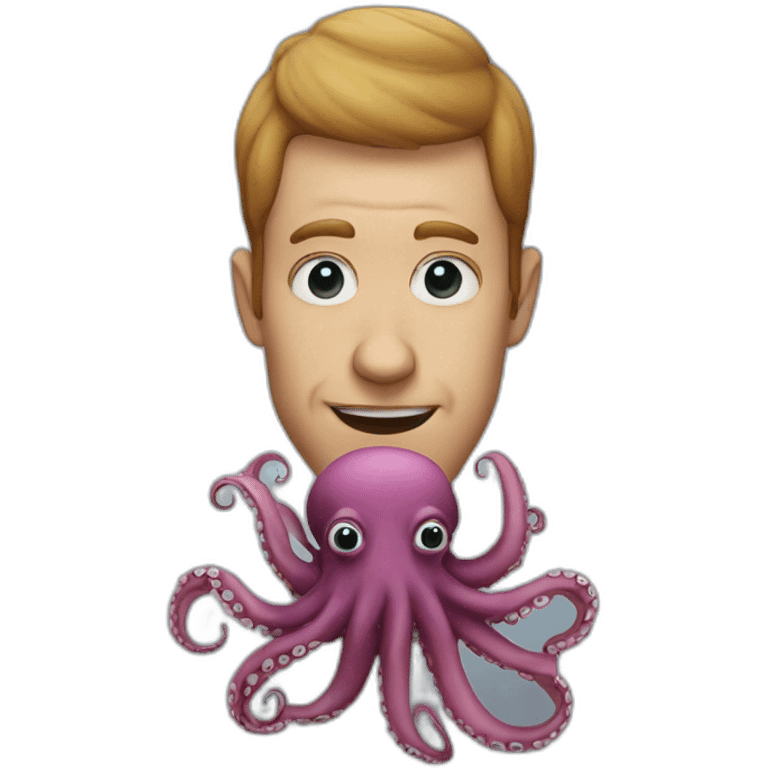 An octopus in the face of a guy emoji