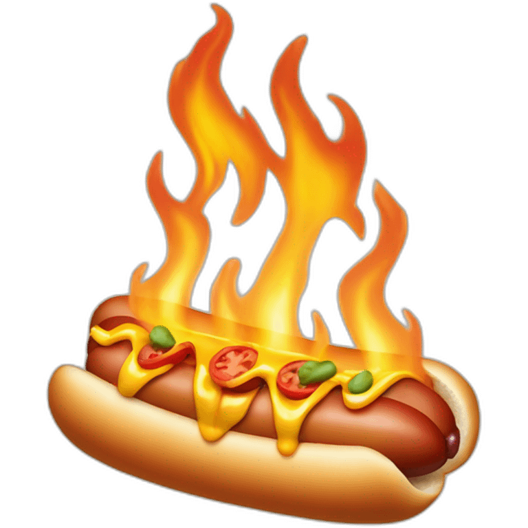 hot dog on fire emoji