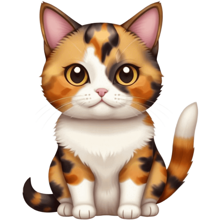 Tortie munchkin cat sitting emoji