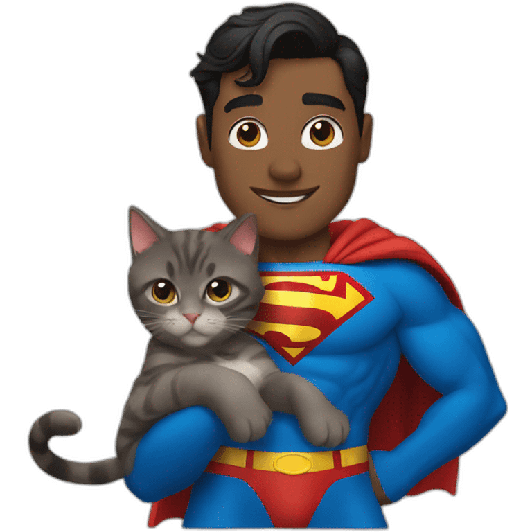 superman and cats emoji