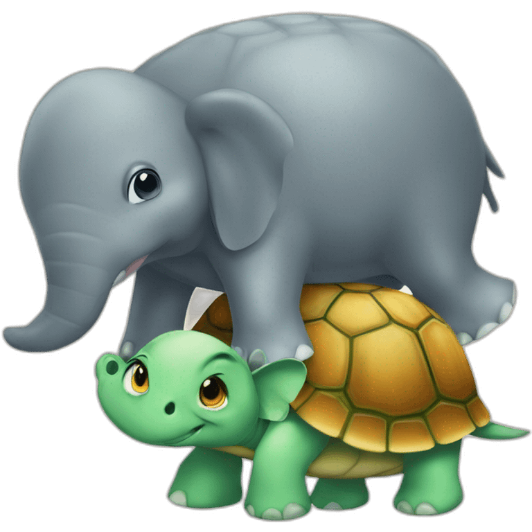 Turtle on a elefant emoji