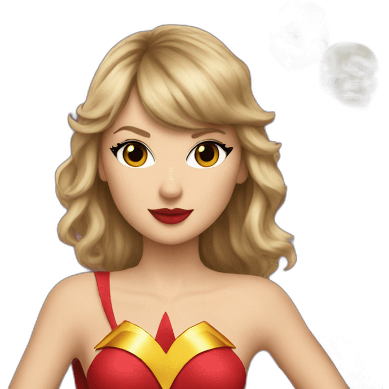 taylor swift wearing a superhero outfit emoji