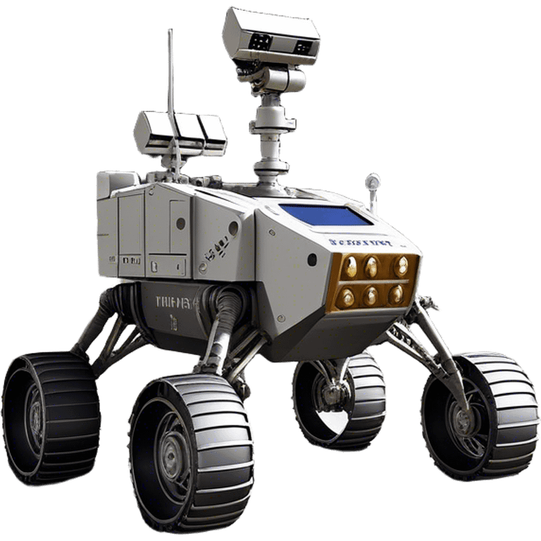 Cinematic Realistic Moon Rover – A rugged, high-tech vehicle traversing the Moon’s dusty surface. Its thick wheels leave tracks in the fine lunar regolith, with Earth hanging in the distant sky. Every mechanical detail of the rover is meticulously rendered, emphasizing its role in human exploration. emoji