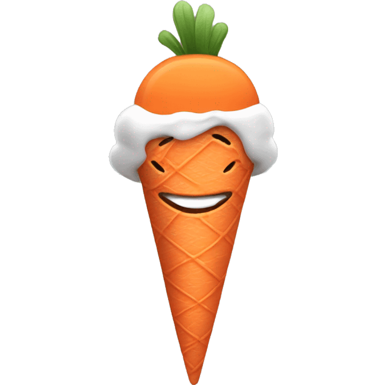 A carrot eating ice cream emoji