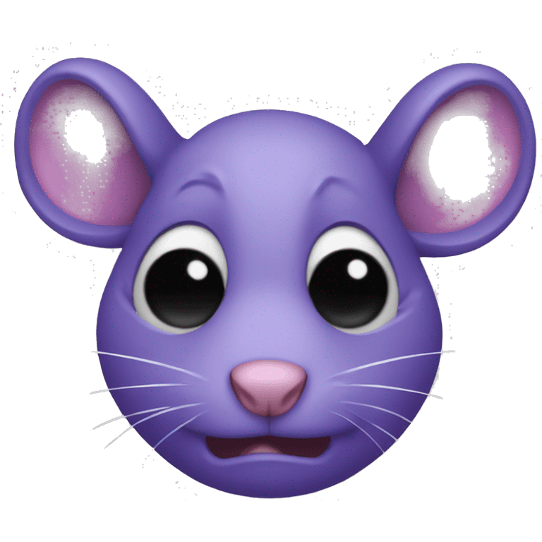 Purple rat crying with smudged black mascara under the eyes emoji