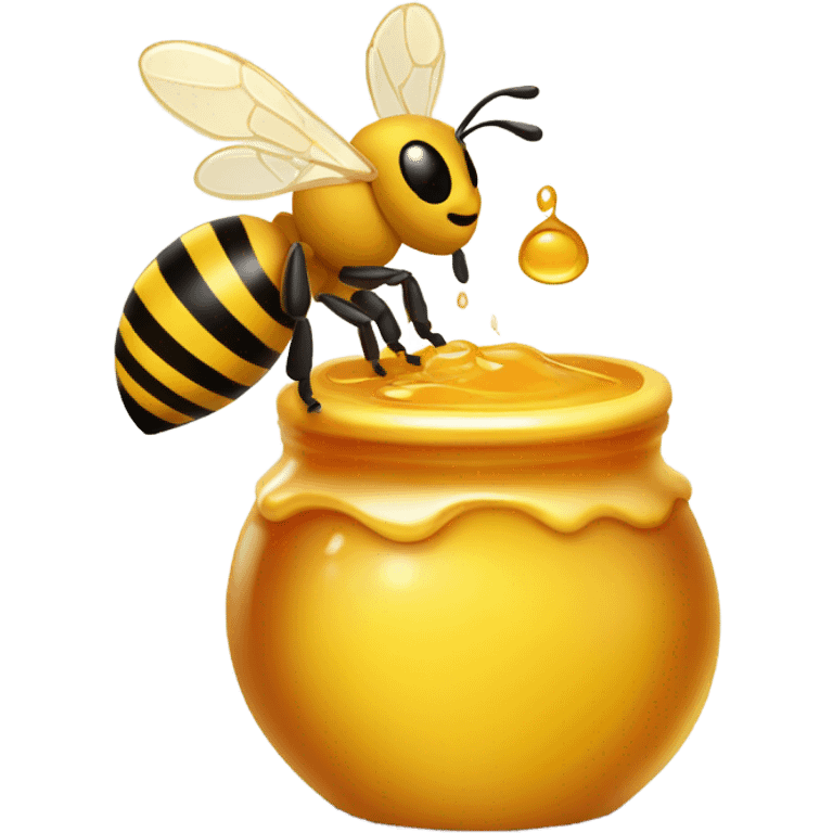 Honey pot emoji with bee  emoji