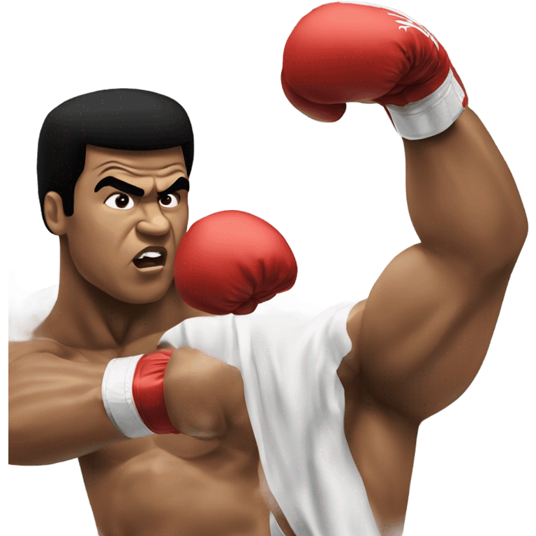 mohammed Ali punching at the viewer emoji