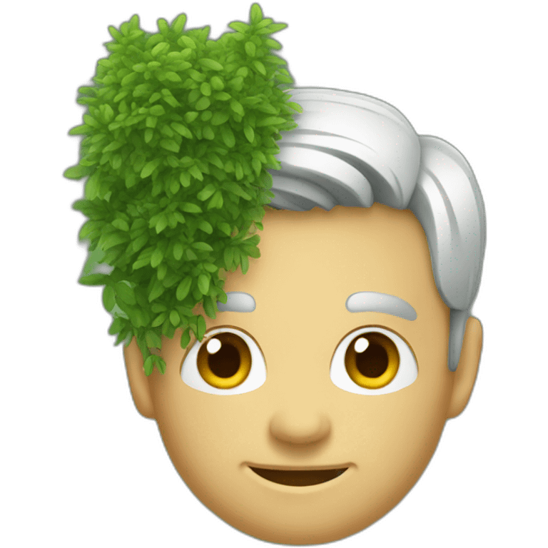 Bush with face emoji