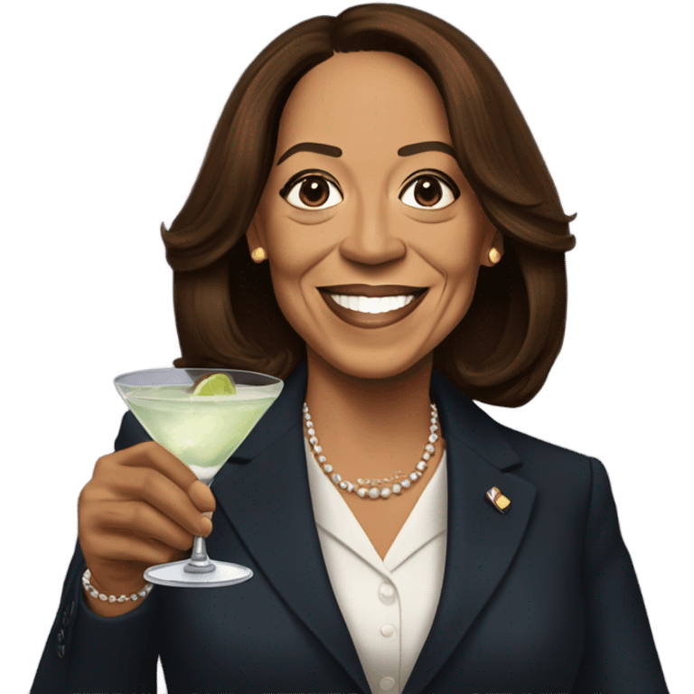 Kamala Harris with a martini  emoji