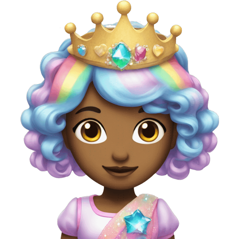 beautiful kawaii princess, rainbow, sparkle  emoji