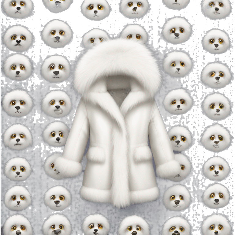 white fur coat with long pile emoji