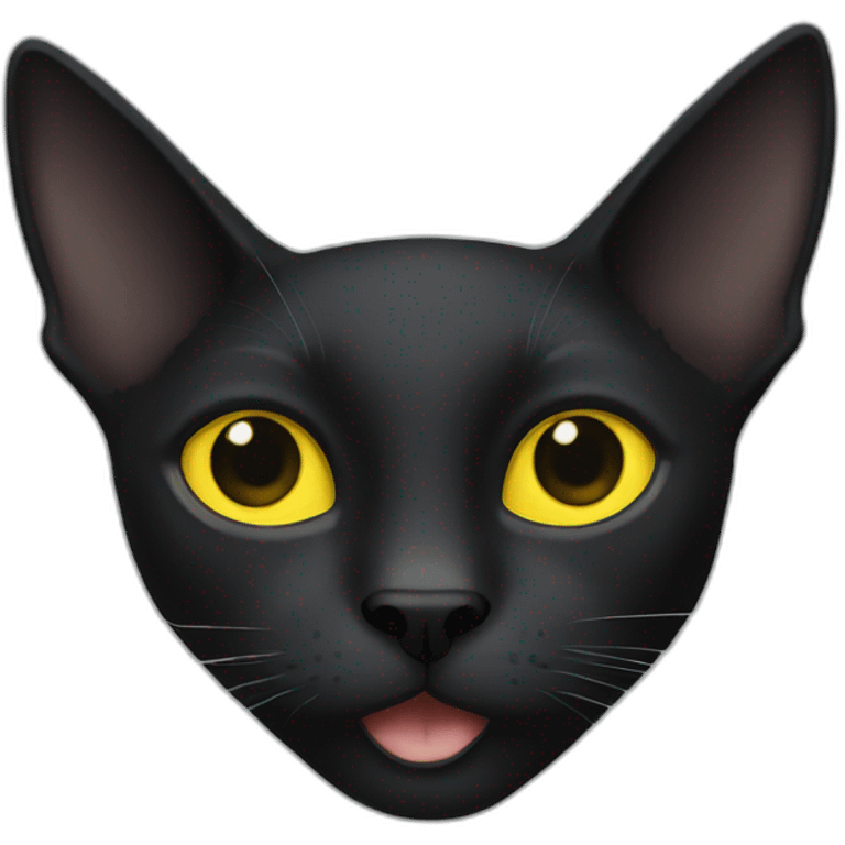 Black cat yellow eyes  emoji