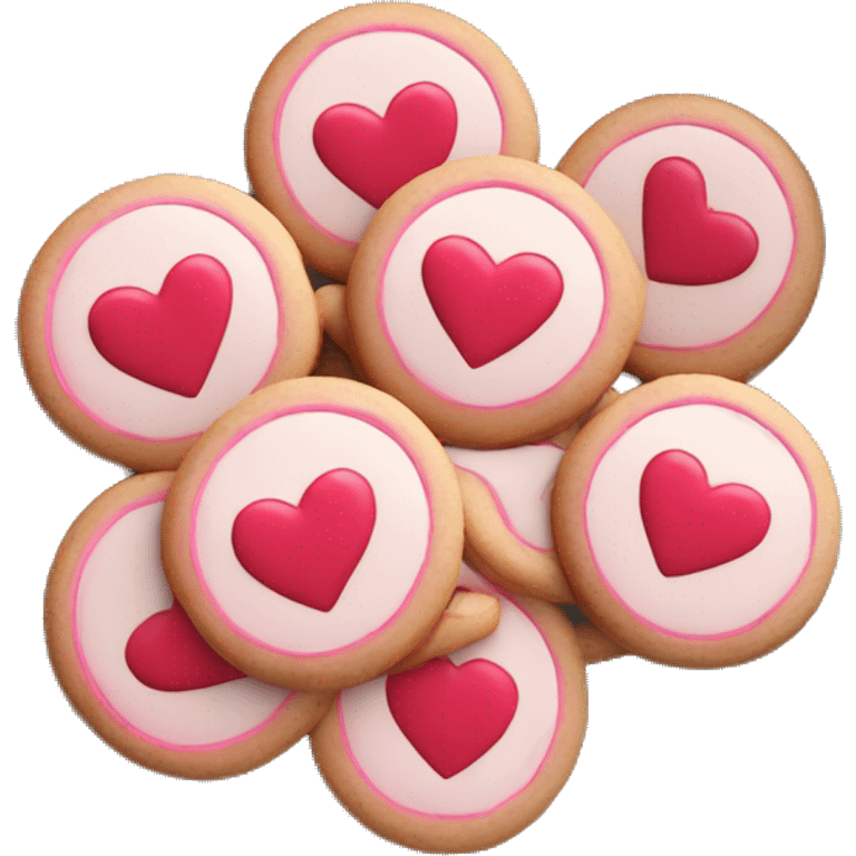 valentine’s day cookies on a platter  emoji