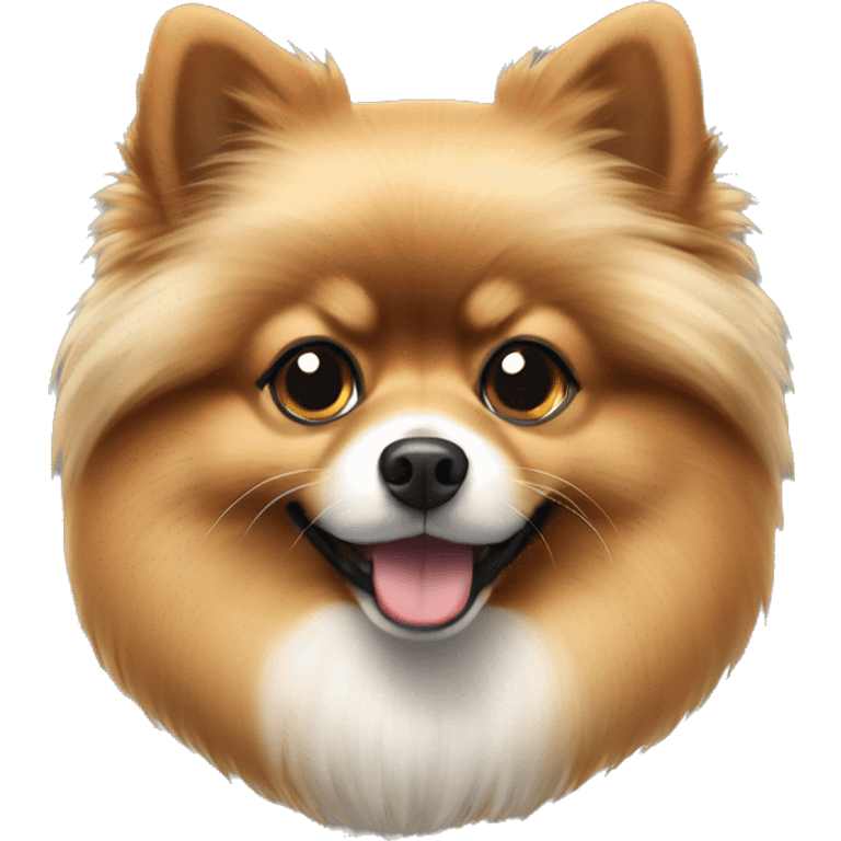 Black, tan and white pomeranian emoji