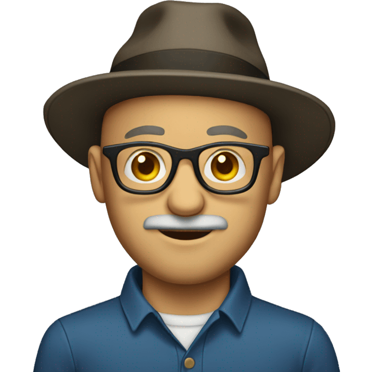 bald man with glasses and a beard in a hat emoji