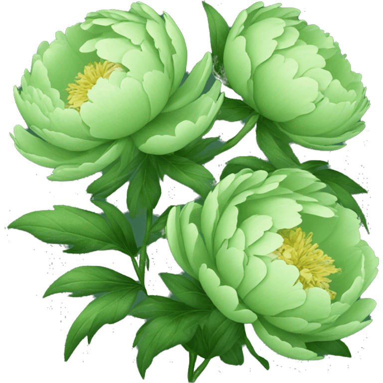 Green peonies emoji