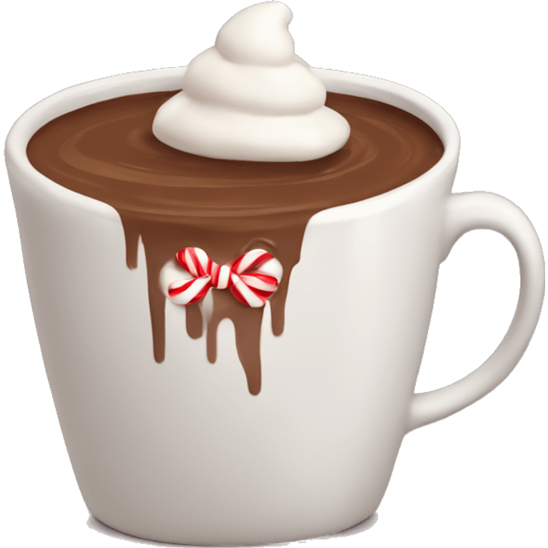 hot chocolate in a christmas mug emoji