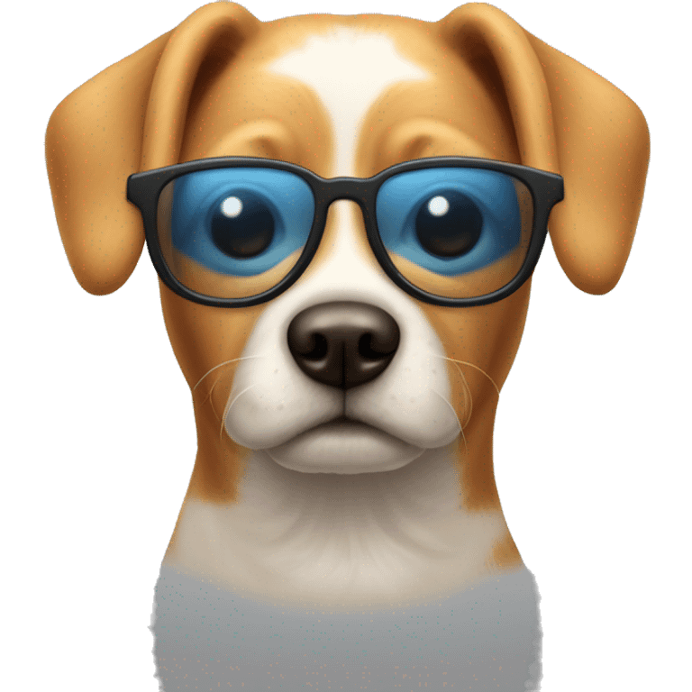 Chien avec des lunettes de soleil emoji