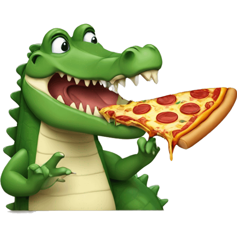 crocodile eating a pizza emoji