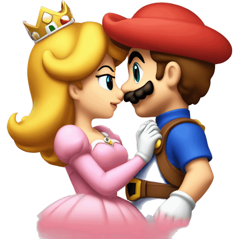 super mario kissing princess daisy love emoji