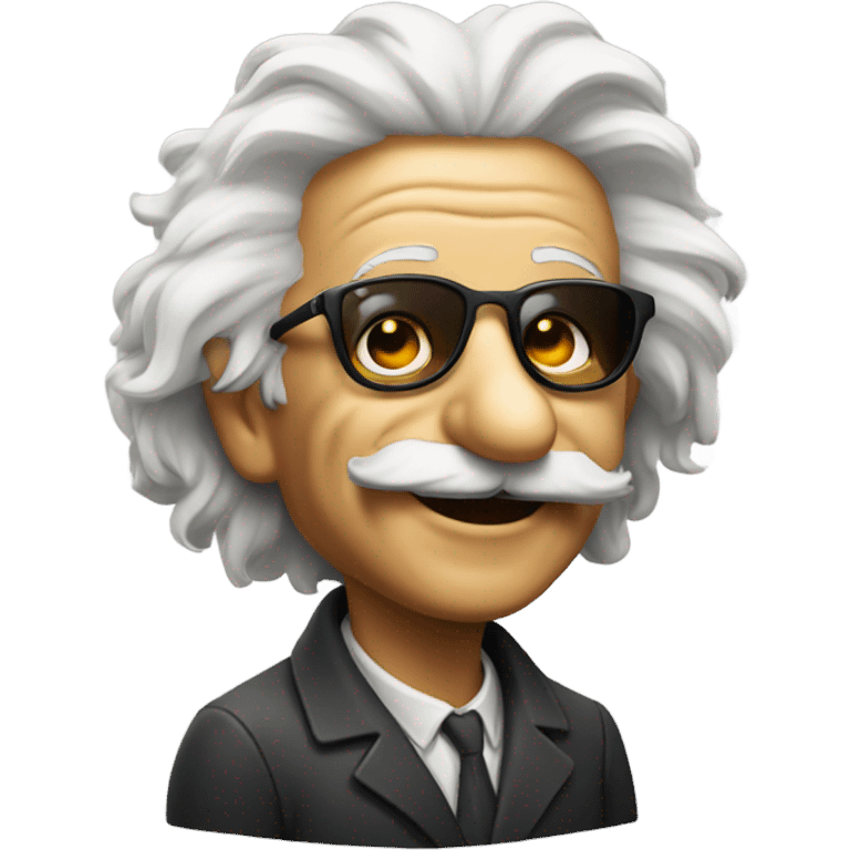 Einstein smiling with sungkasses emoji