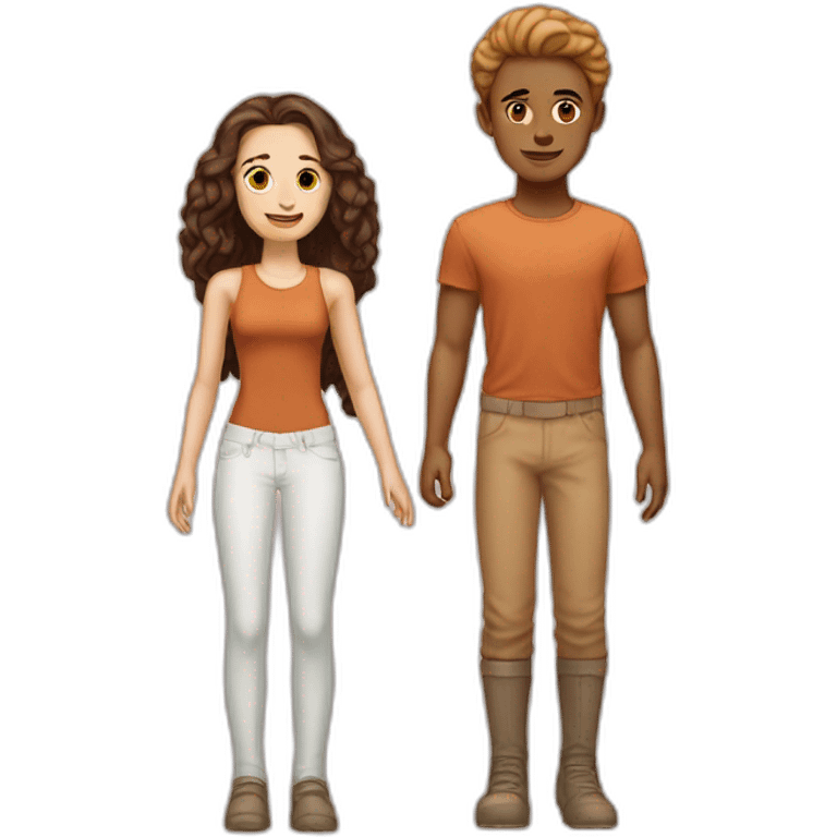 Couple on mars girl is pale boy is tan emoji