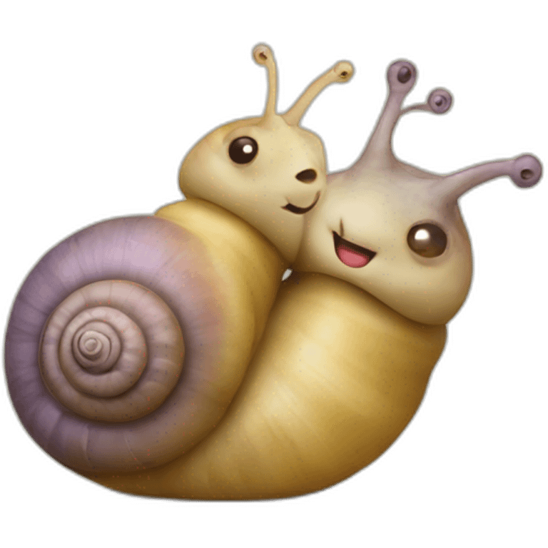 snails hugging emoji