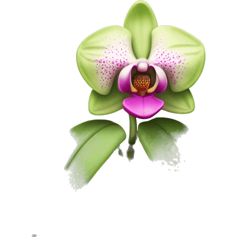 green-pink orchid flower emoji