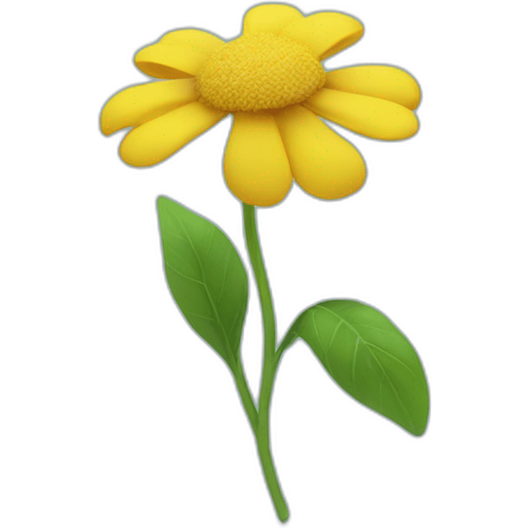 yellow flower head with 3d blue body dancing emoji