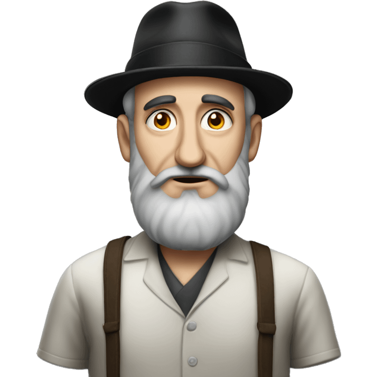 Jewish man in a Jewish hat photorealistic serious emoji