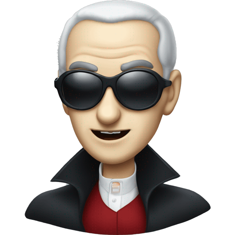 dracula with balding widows peak with aviator sunglasses talking on the phone  emoji