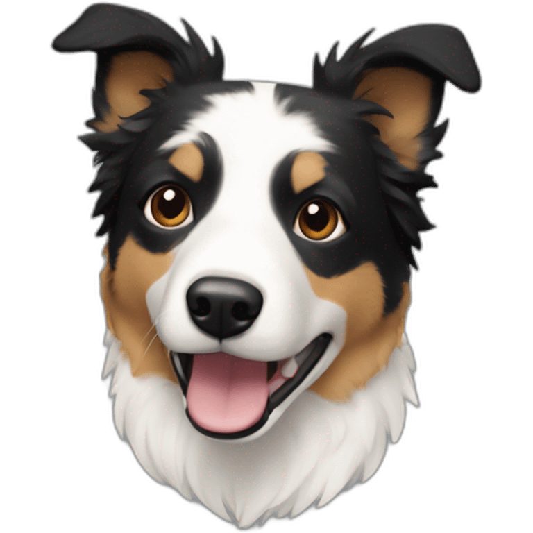 dog, short-hair, mostly-black, white-feet, white-chest, white-stripe-down-face, border-collie-mcnab-terrier emoji