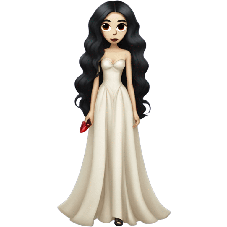 Women vampire black hair full body Schiaparelli emoji