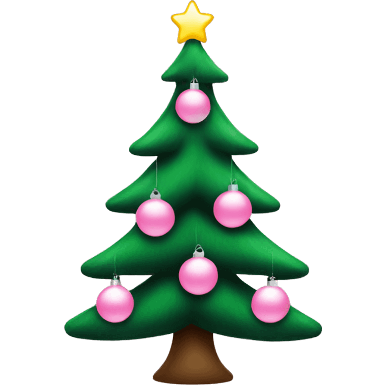 Christmas tree with light pink balls  emoji