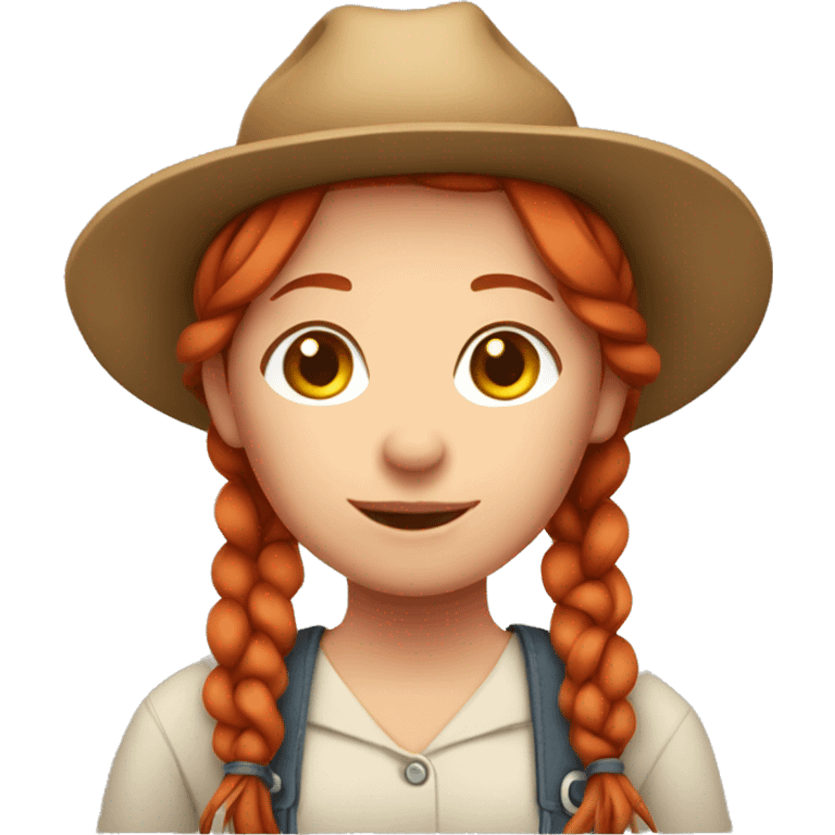 Farmer girl with red hair with braids  emoji