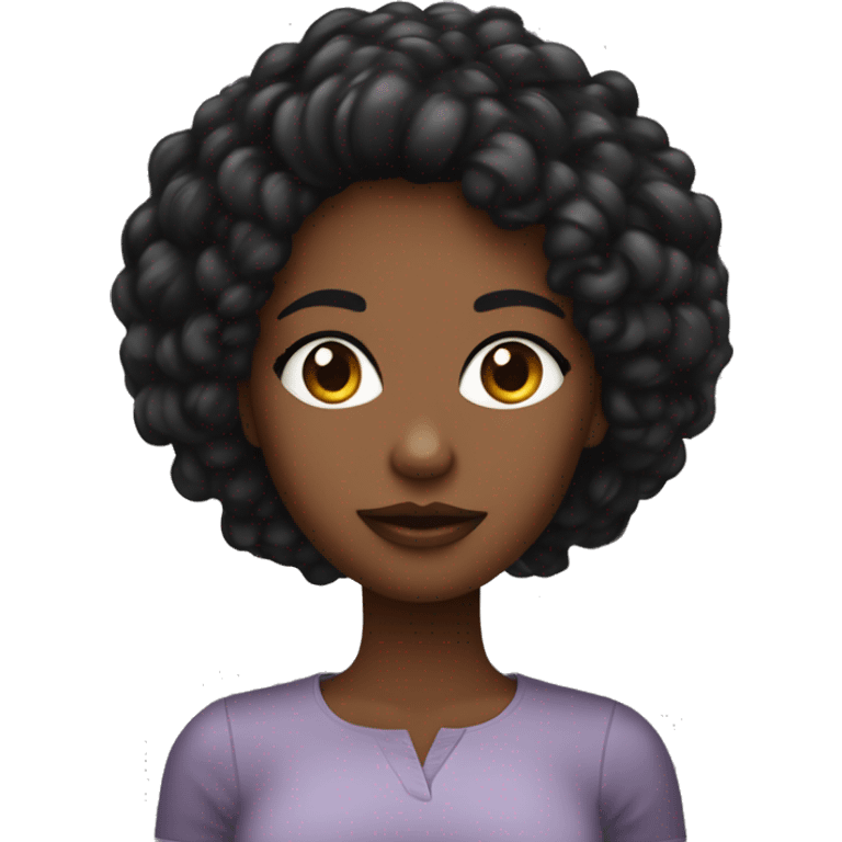 Femme noire avec les cheveux courts rasés sur les côtés , des grains de beauté sur le visage emoji