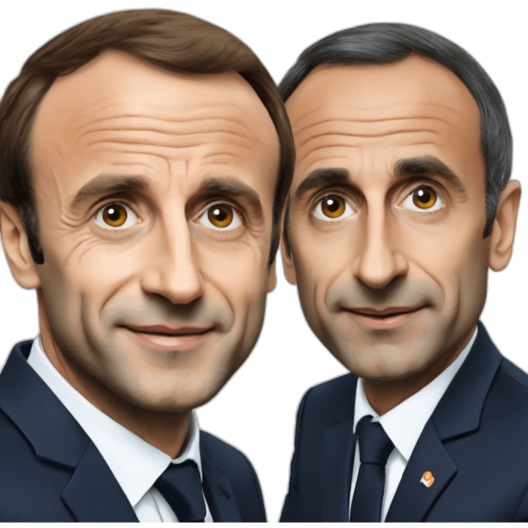 Macron qui fait la bise à Eric Zemmour emoji