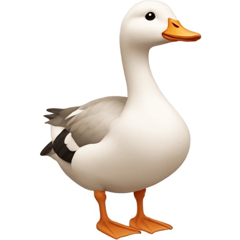 goose wearing light pink bow around its neck emoji