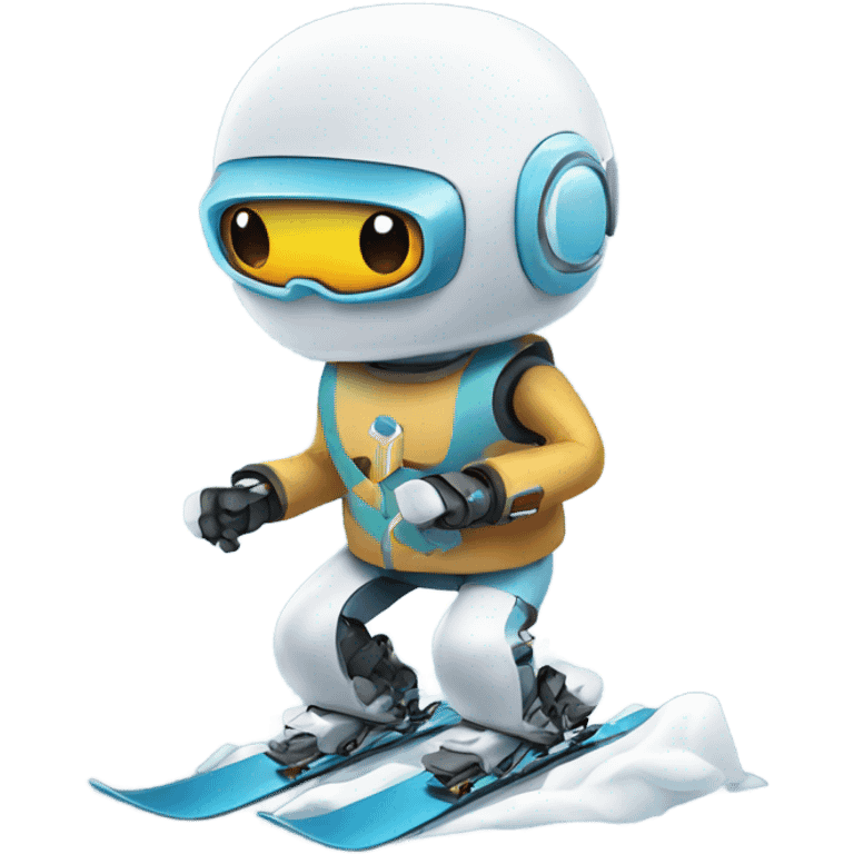 Robot snow skiing  emoji