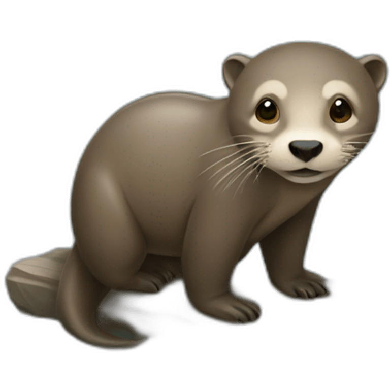 Une loutre sur un éléphant emoji