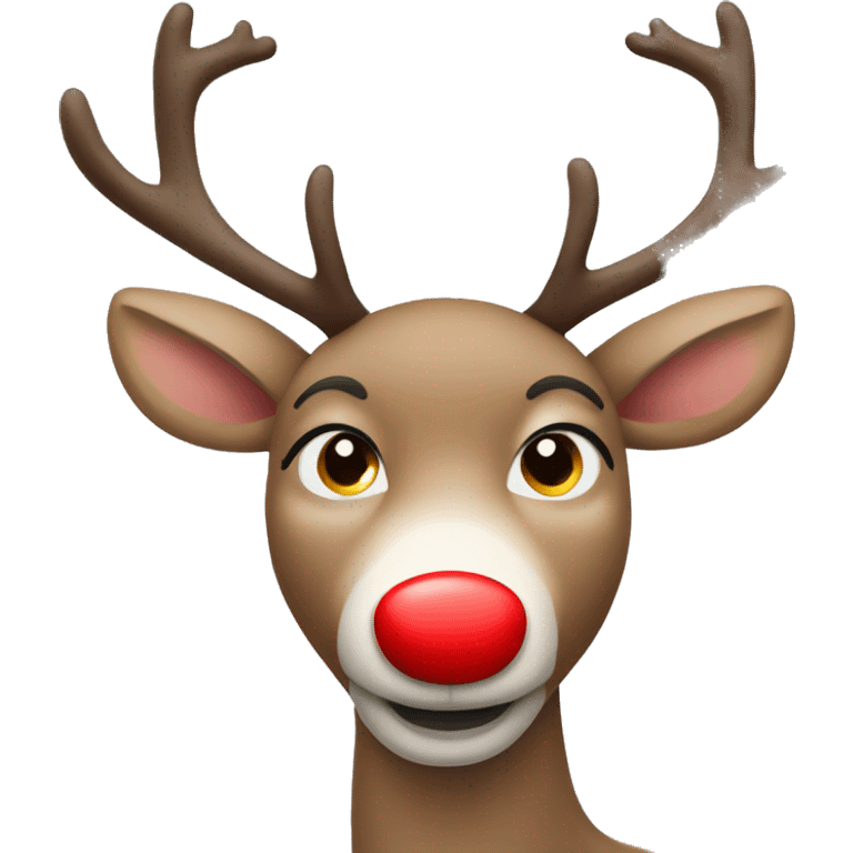 Reindeer with a red nose emoji