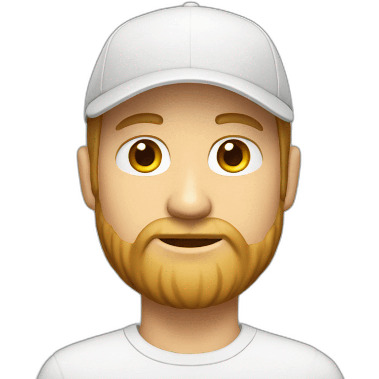 white man with a short beard and a cap emoji