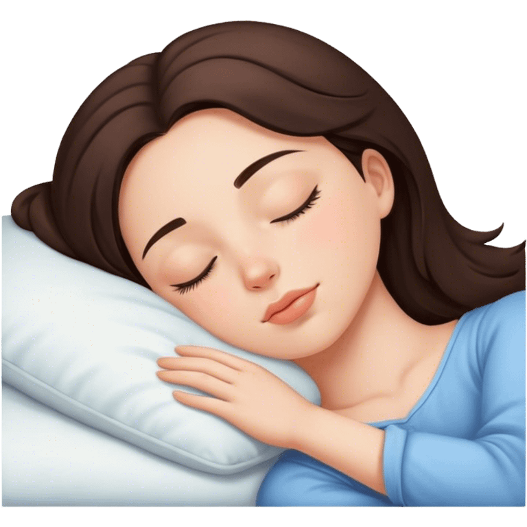 Brunette girl sleepin emoji