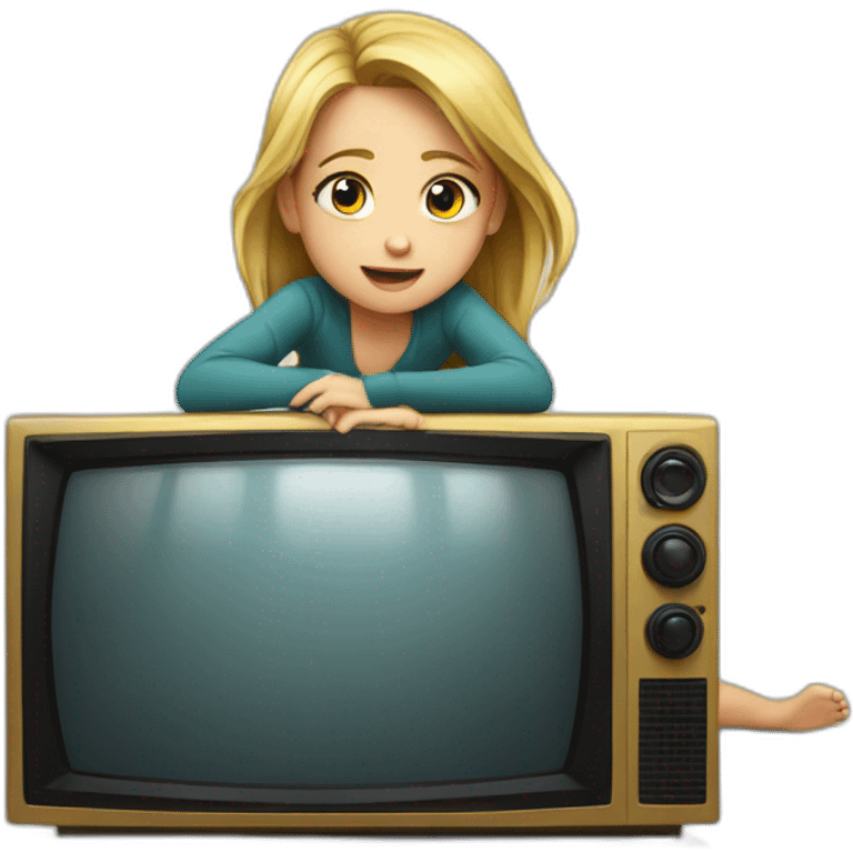 girl crawling out of tv emoji