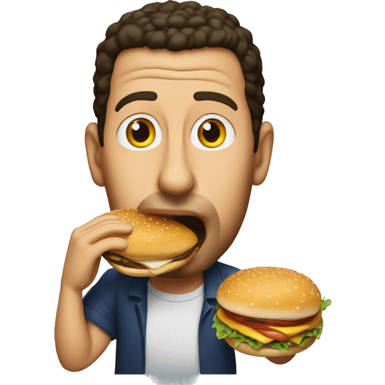 Adam sandler eating a burger emoji