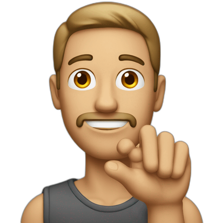 a man showing with his right hand in the top  emoji