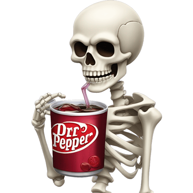 Skeleton drinking Dr Pepper  emoji