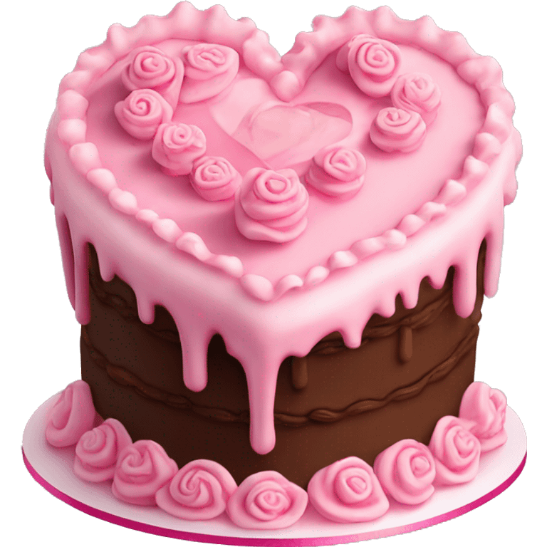 Birthday cake heart ruffles pink coquette emoji