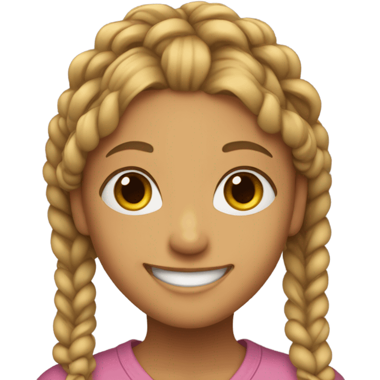 smiling girl with braids emoji